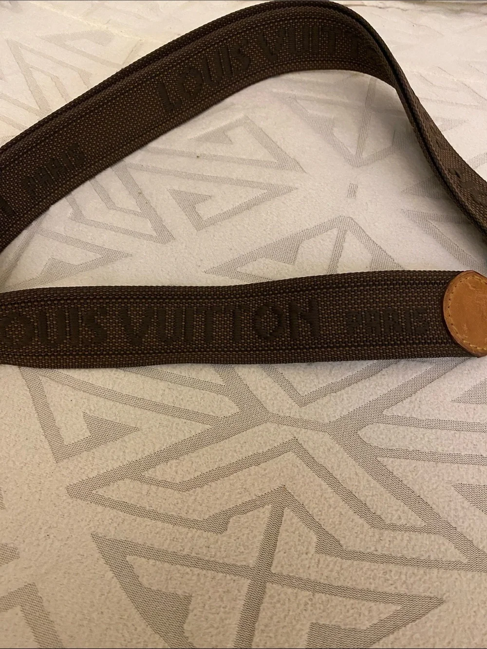 Louis Vuitton Brown Canvas Messenger Strap with Tan Leather Tabs